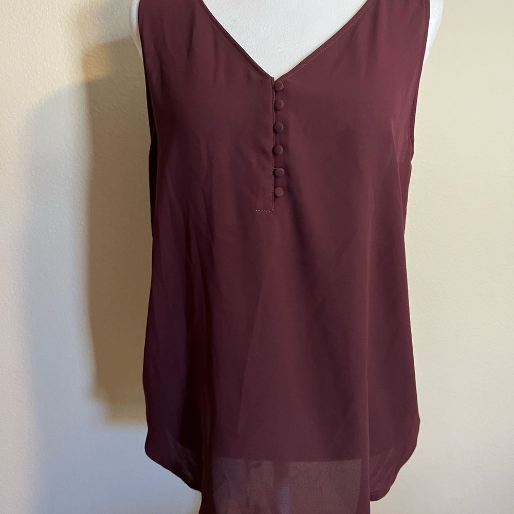 Express Elegant Burgundy Sleeveless Top